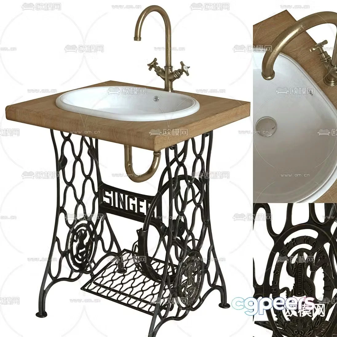 American basin wash basin wash basin 3d model