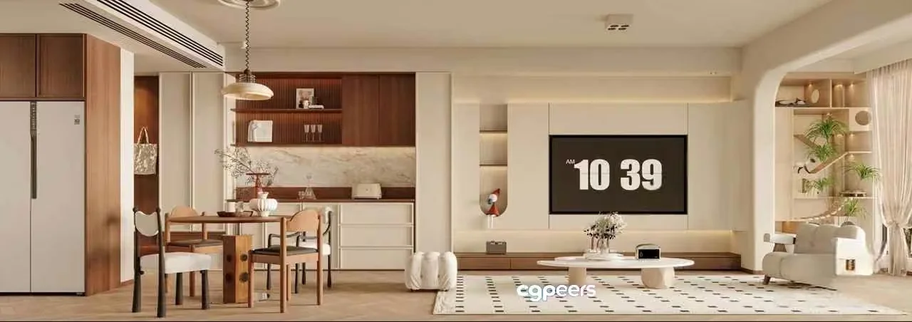 A Modern Living Room 3D Model – 11232 – VRAY Render