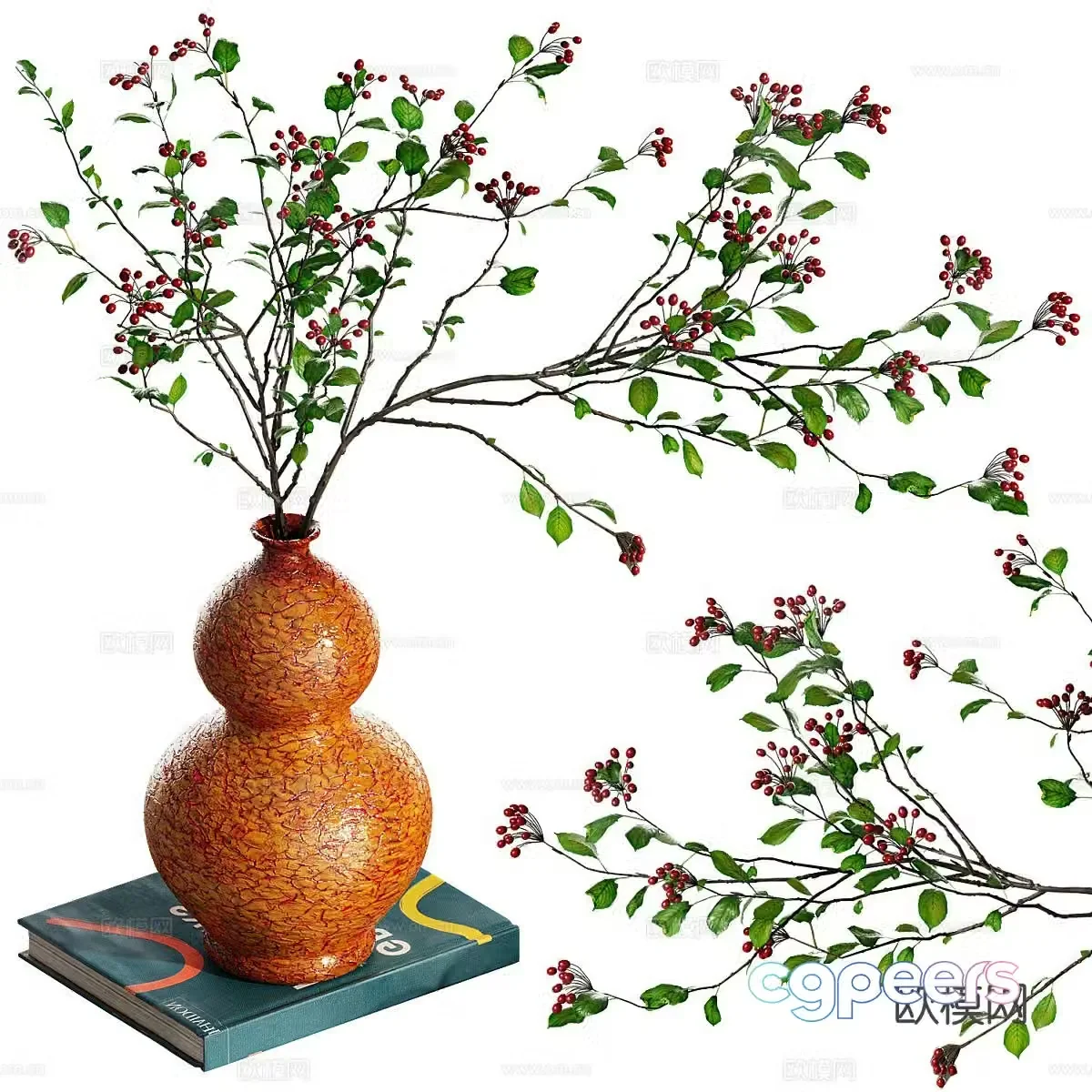 modern vase floral arrangement flower arrangement 3d model
