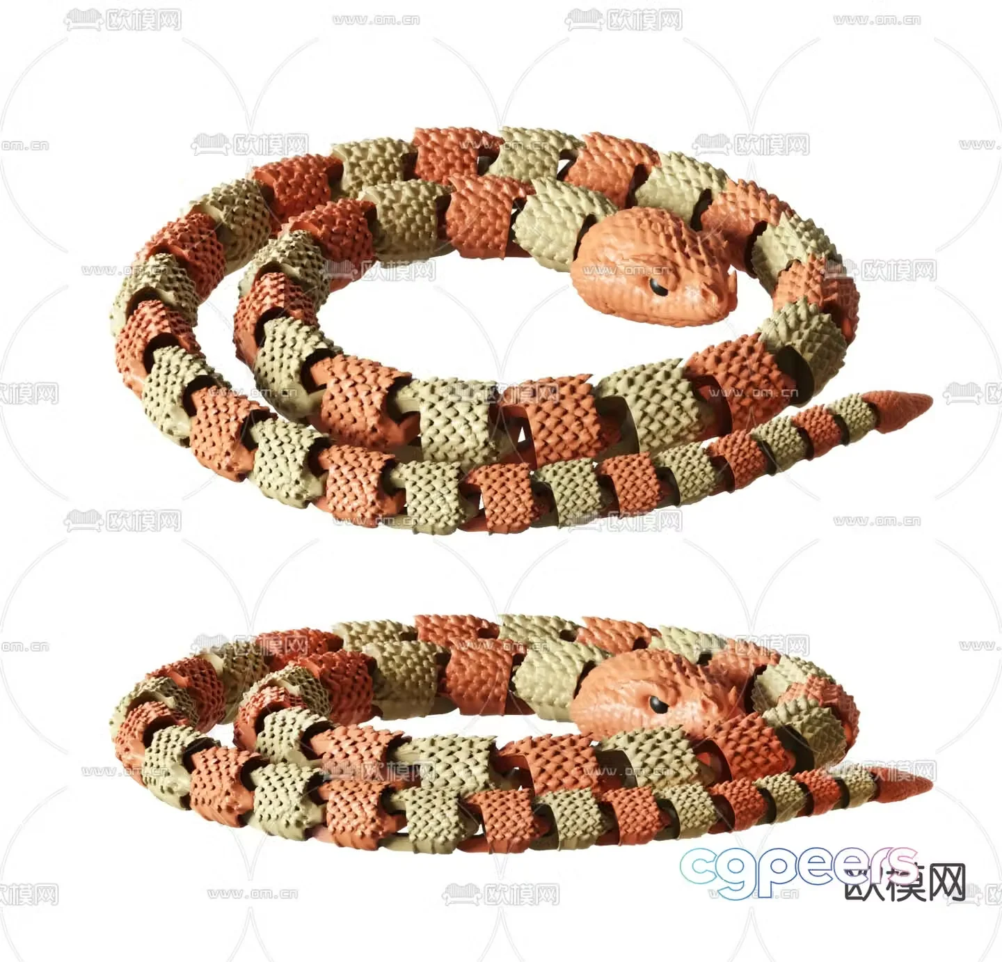 Children’s toy snake cartoon snake 3d model