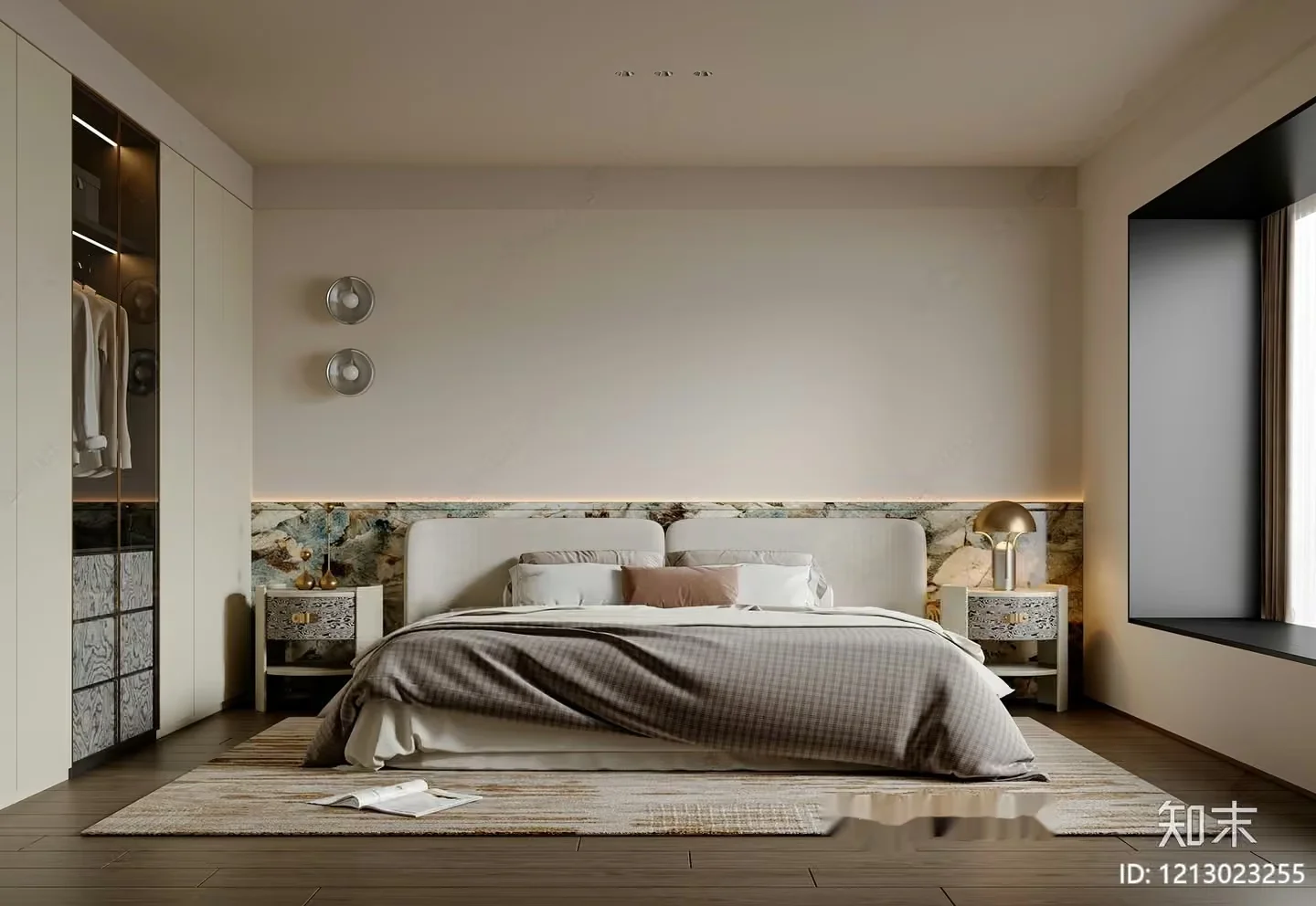 Cozy Bedroom 3D Model – 7033 – VRAY Render