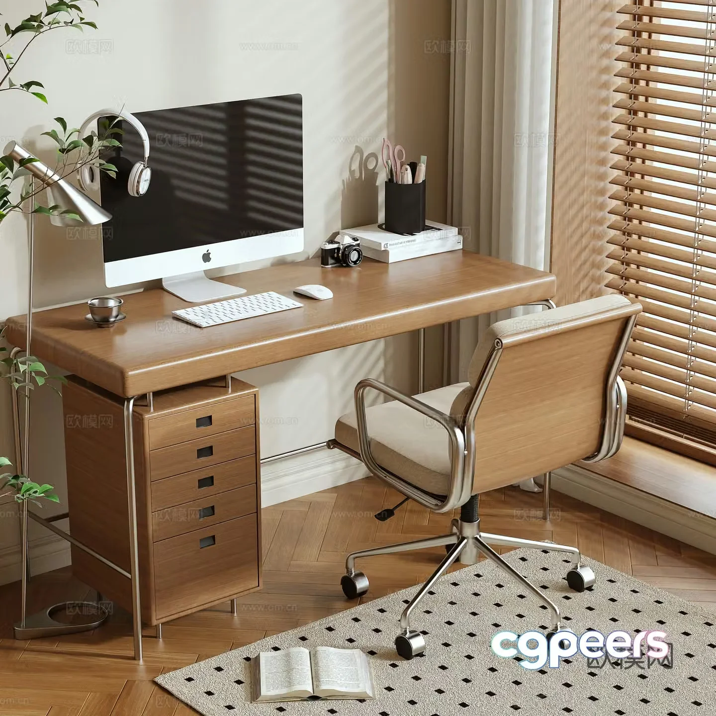 Log Wind Desk 3D Model
