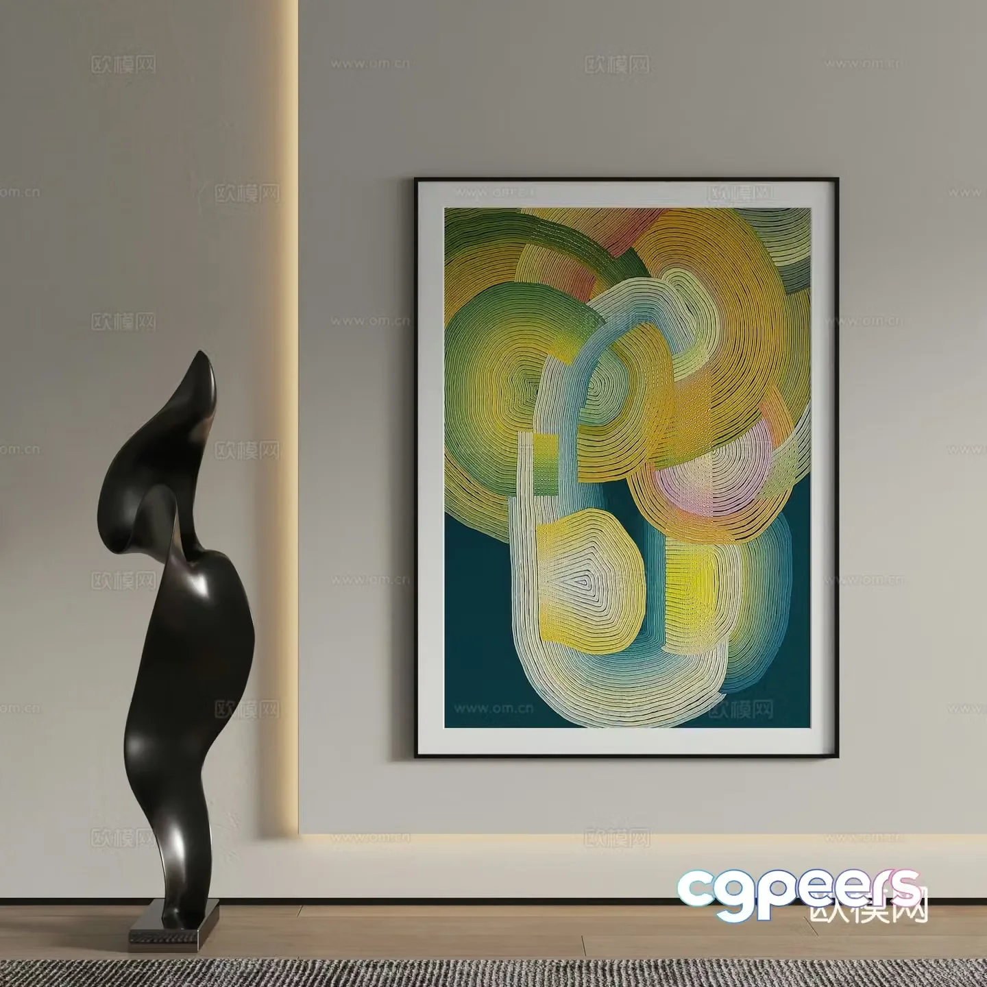 Texture painting decorative painting hanging painting 3d model
