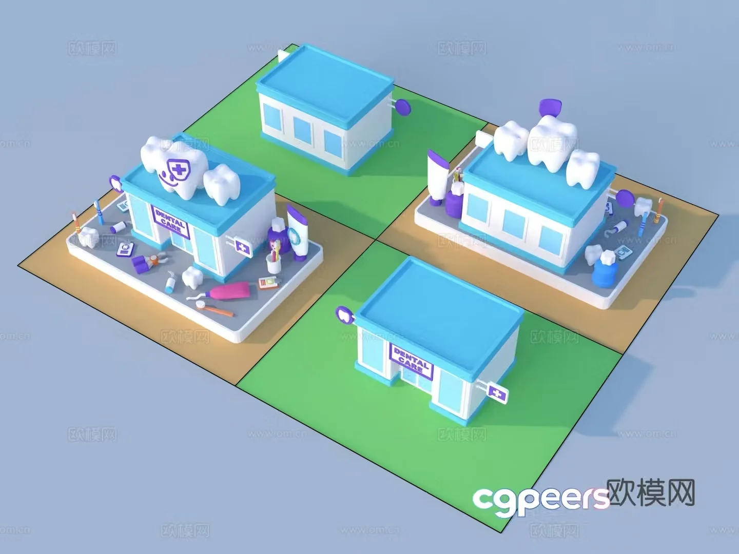 cartoon toy building sketch 3d model