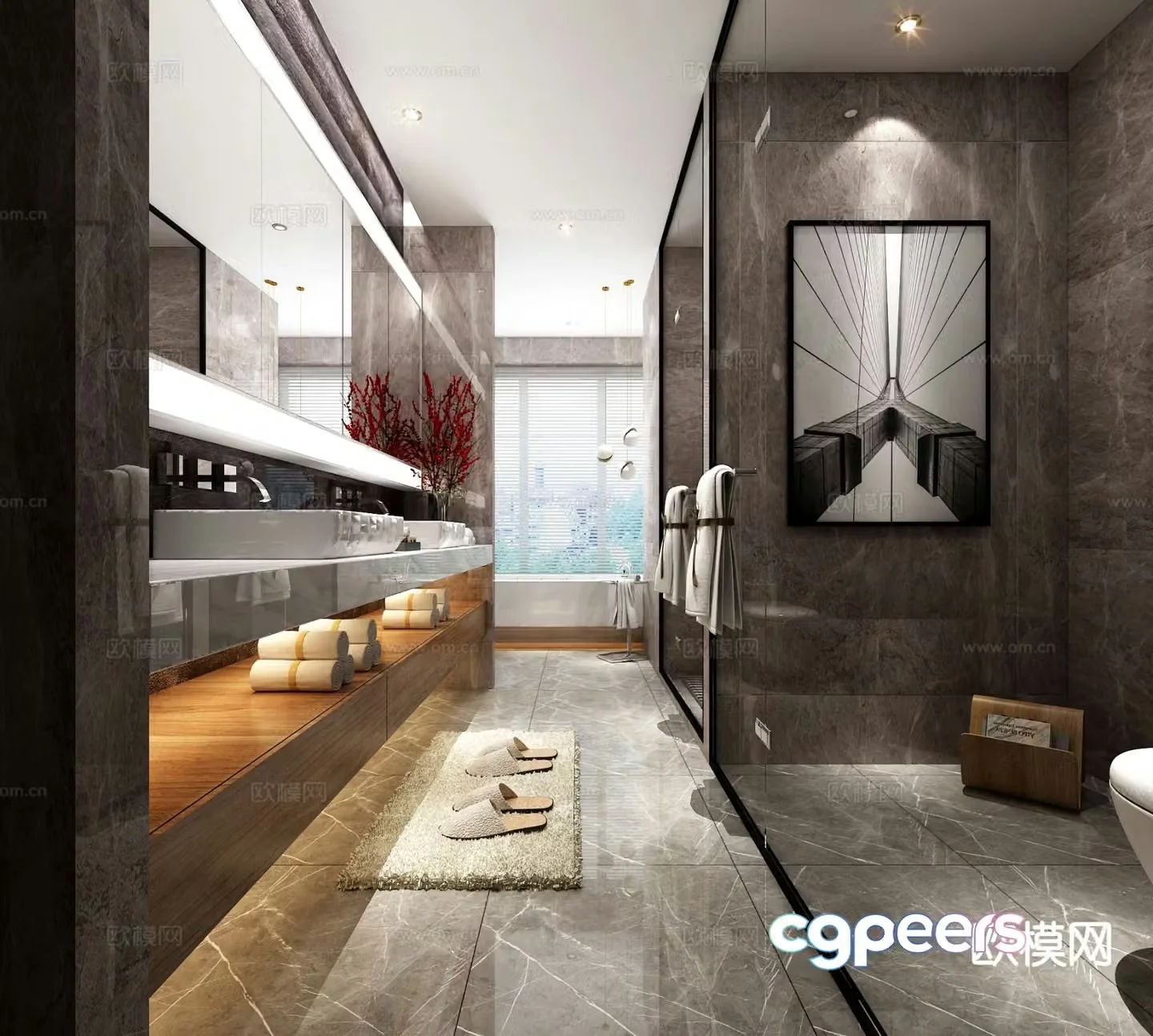 Modern bathroom bathroom toilet 3d model