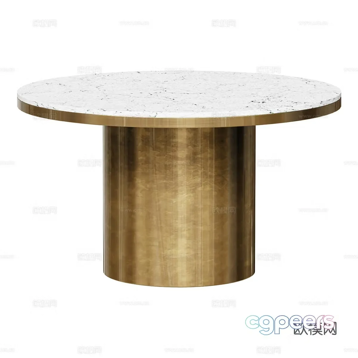 Modern light luxury round dining table 3D model