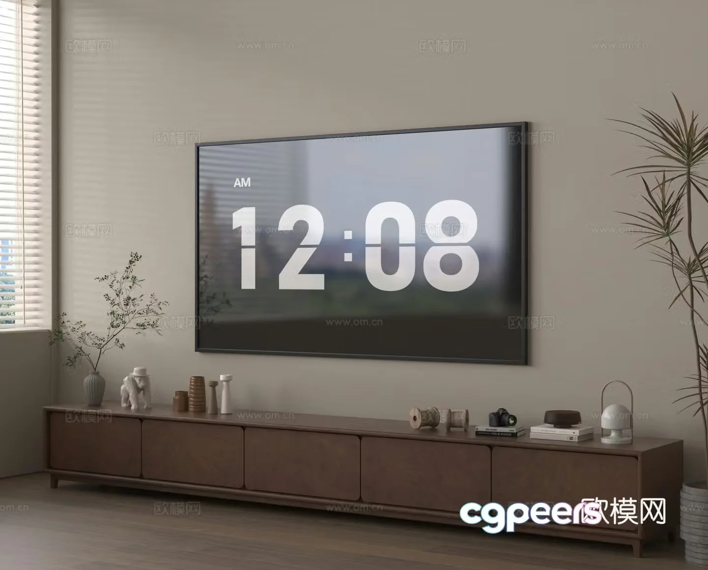 TV cabinet TV ornament vase flower art 3d model