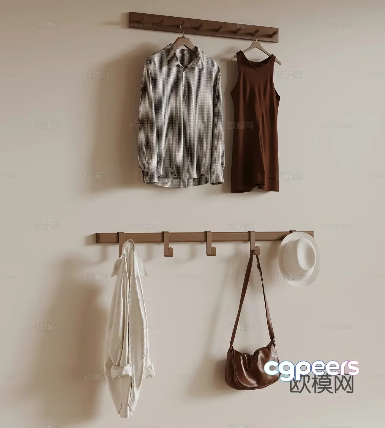 Wasabi Middle Style Clothes Hook Clothes Hanger 3D Model
