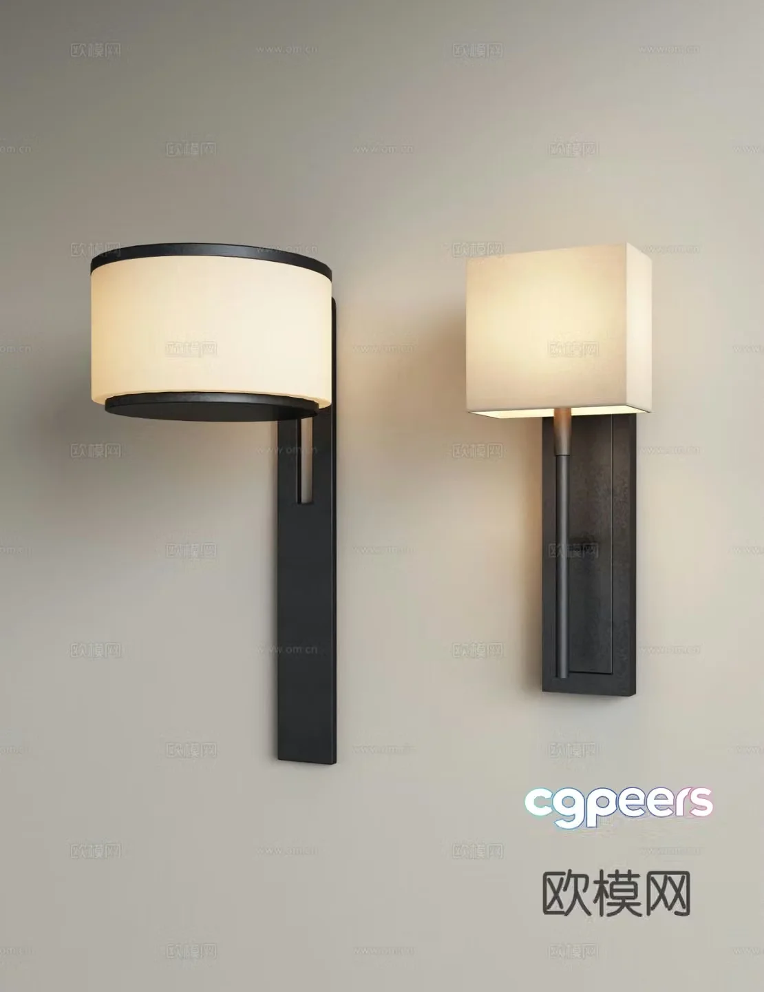 Medieval wall lamp long wall lamp 3d model