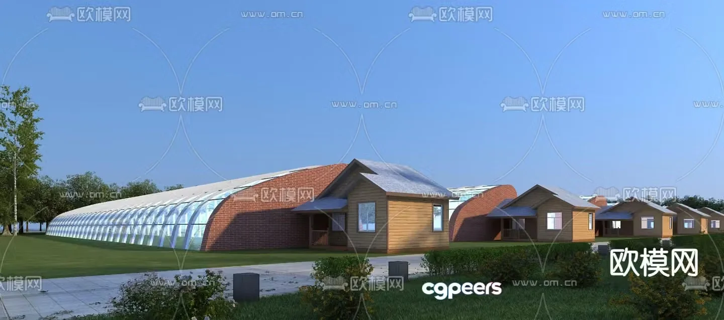 Rural livestock shed Rural study base 3D model