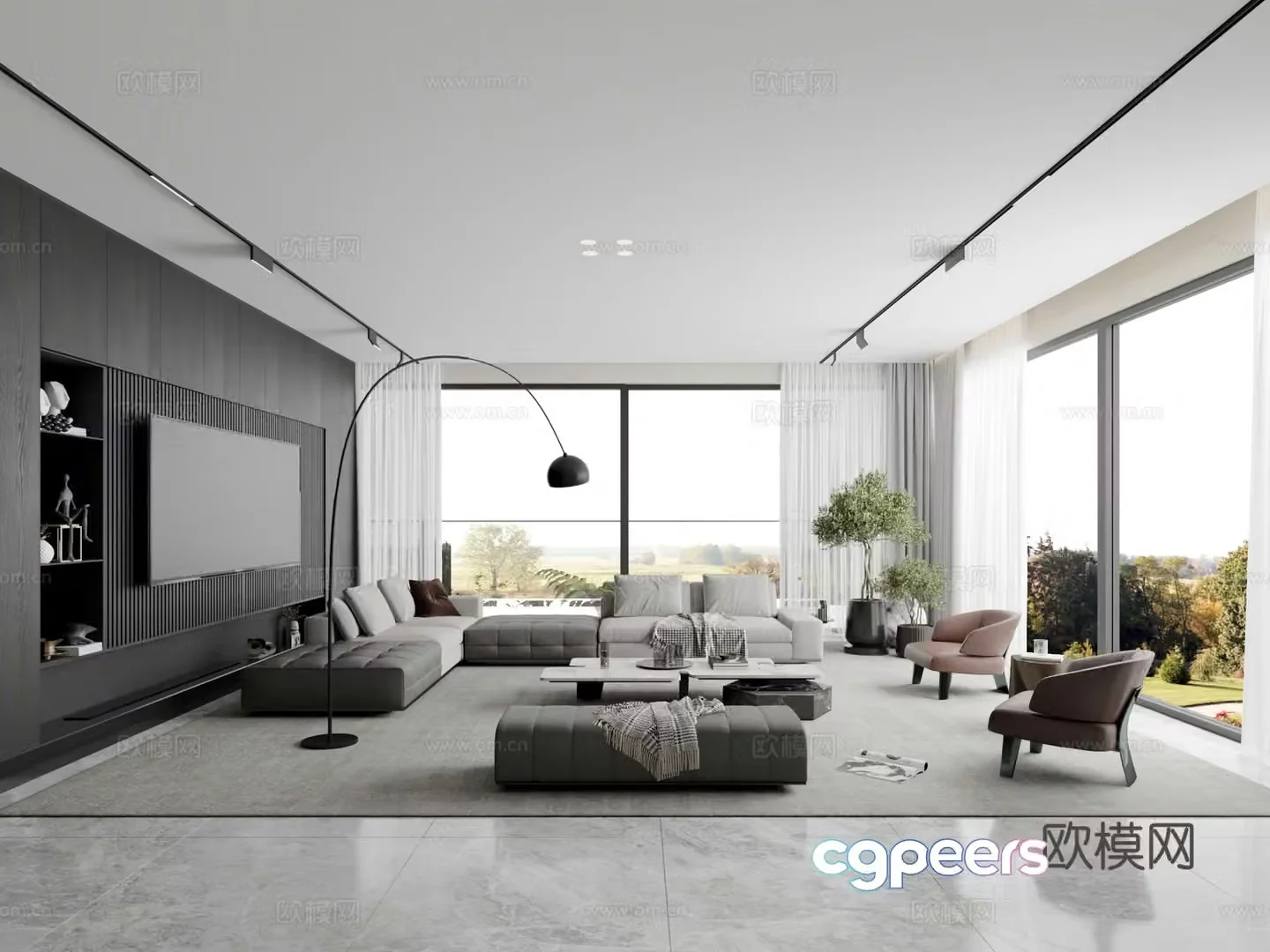 Modern living room 3d model