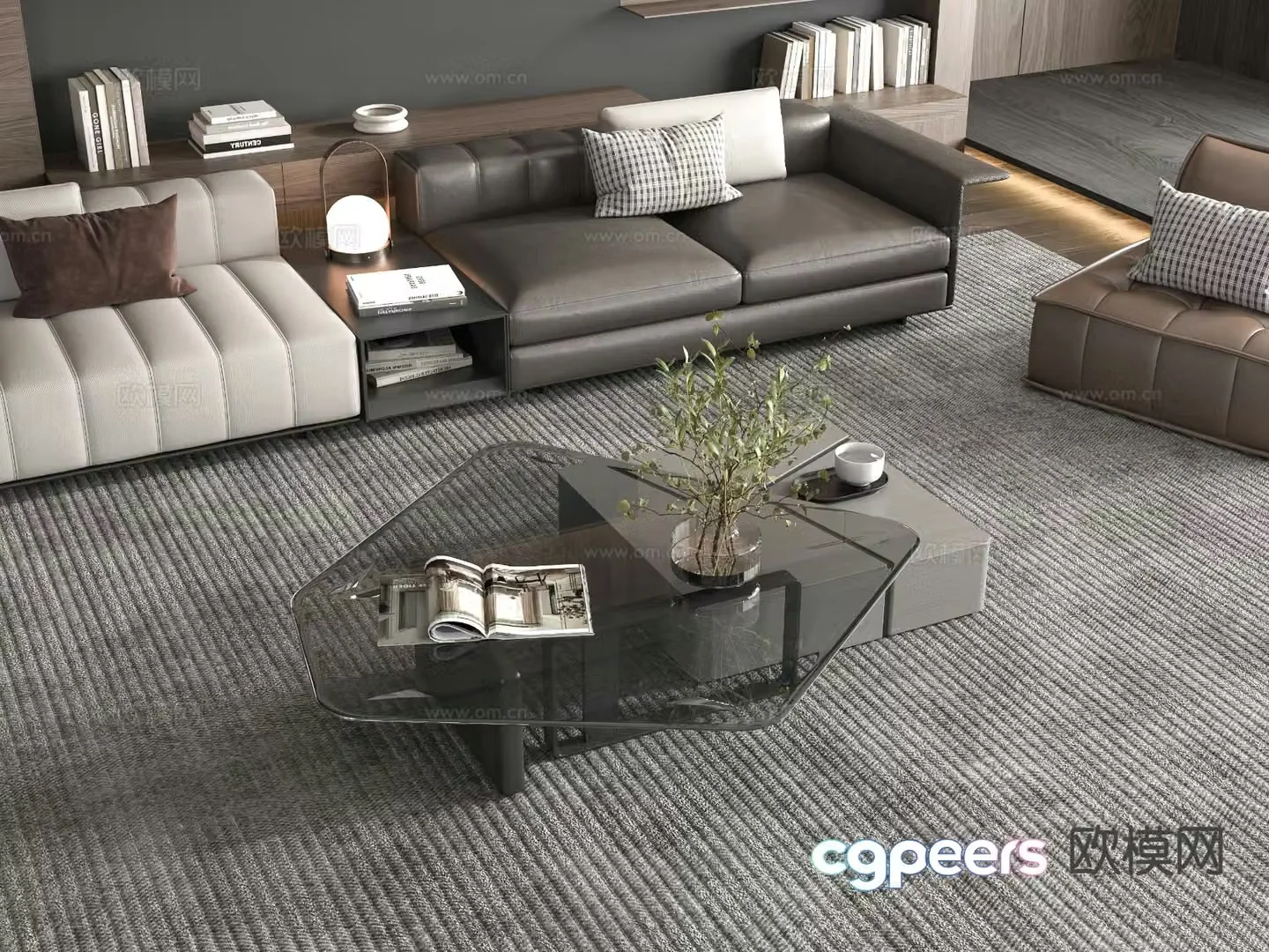 Modern coffee table mother-in-law coffee table 3d model