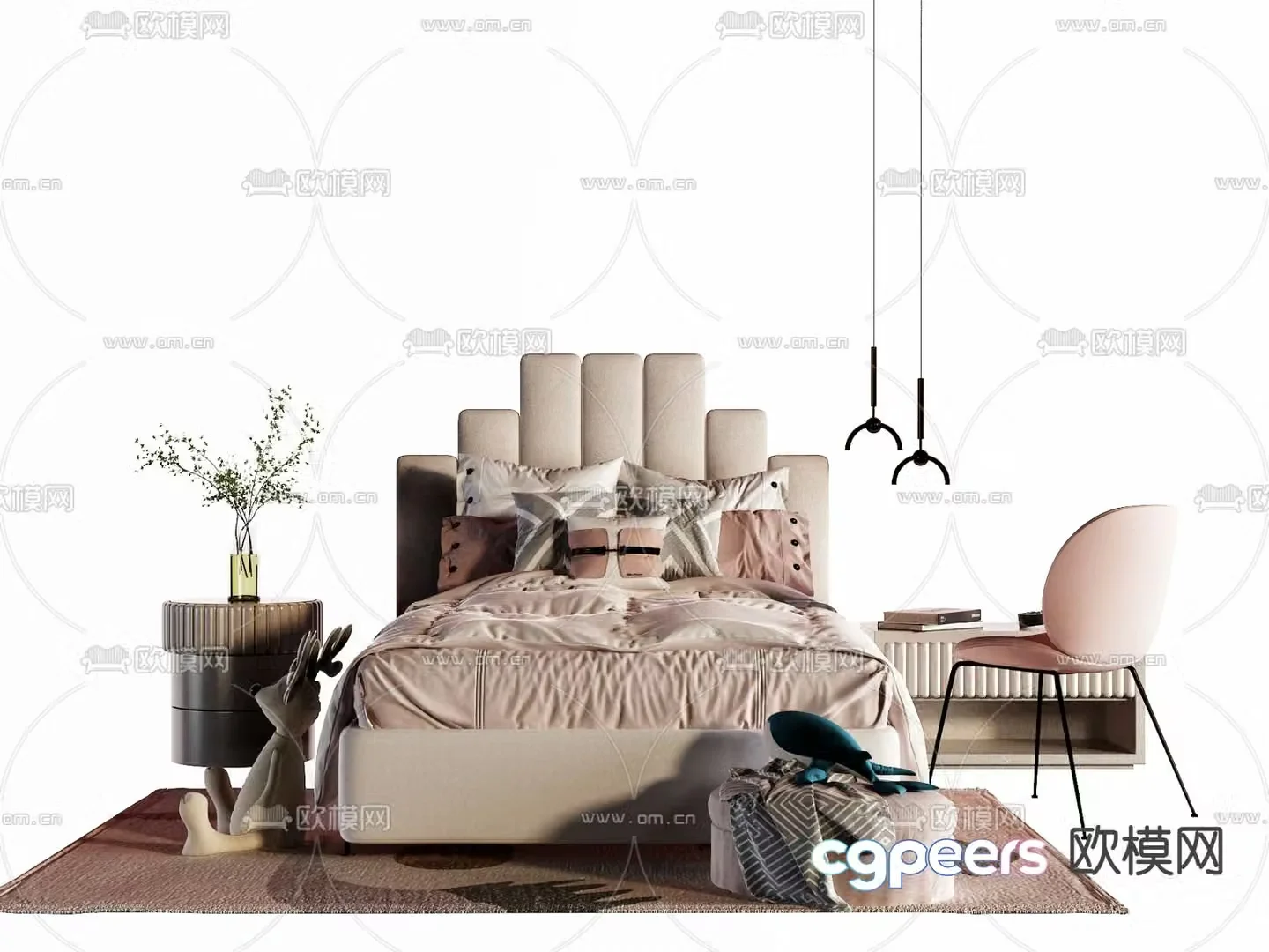 Nordic children’s bed 3d model