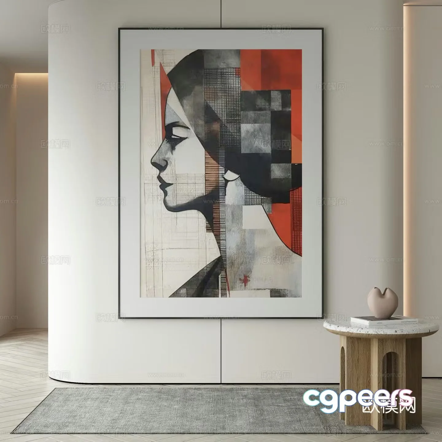 Modern Wasabi Hanging Painting Oil Painting 3D Model