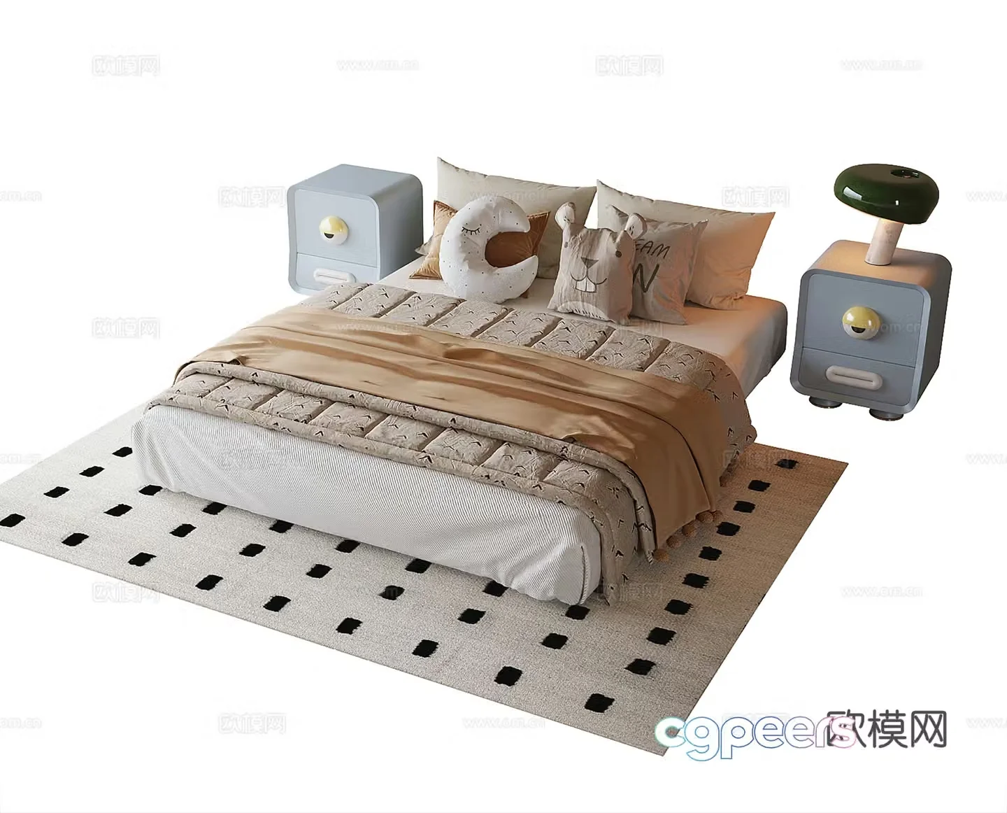 Modern children’s bedside table 3d model