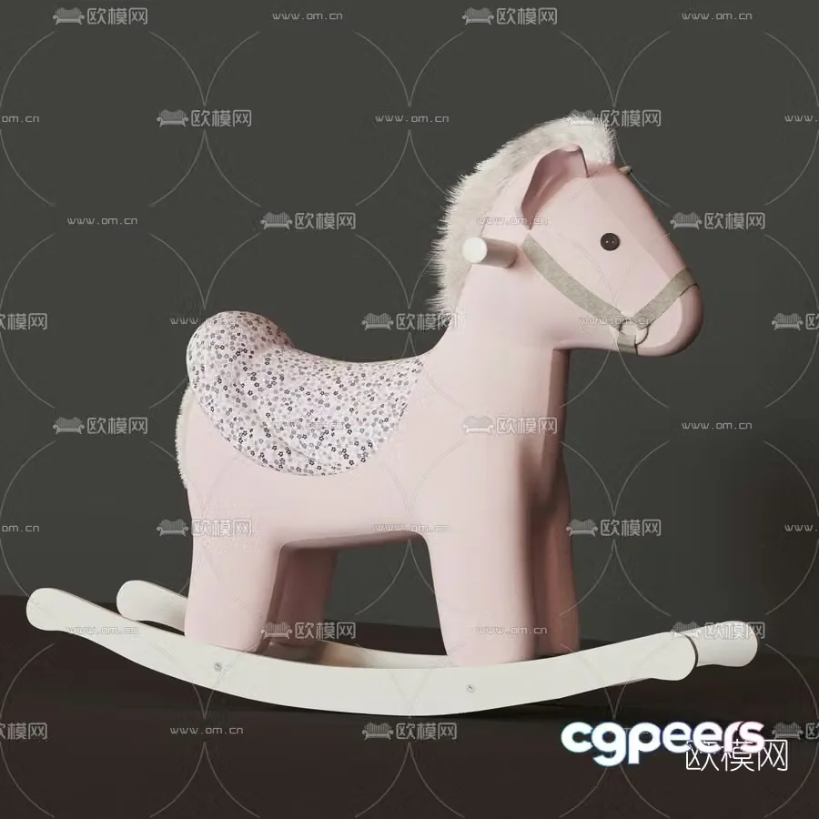 Modern children’s toy rocking horse 3d model