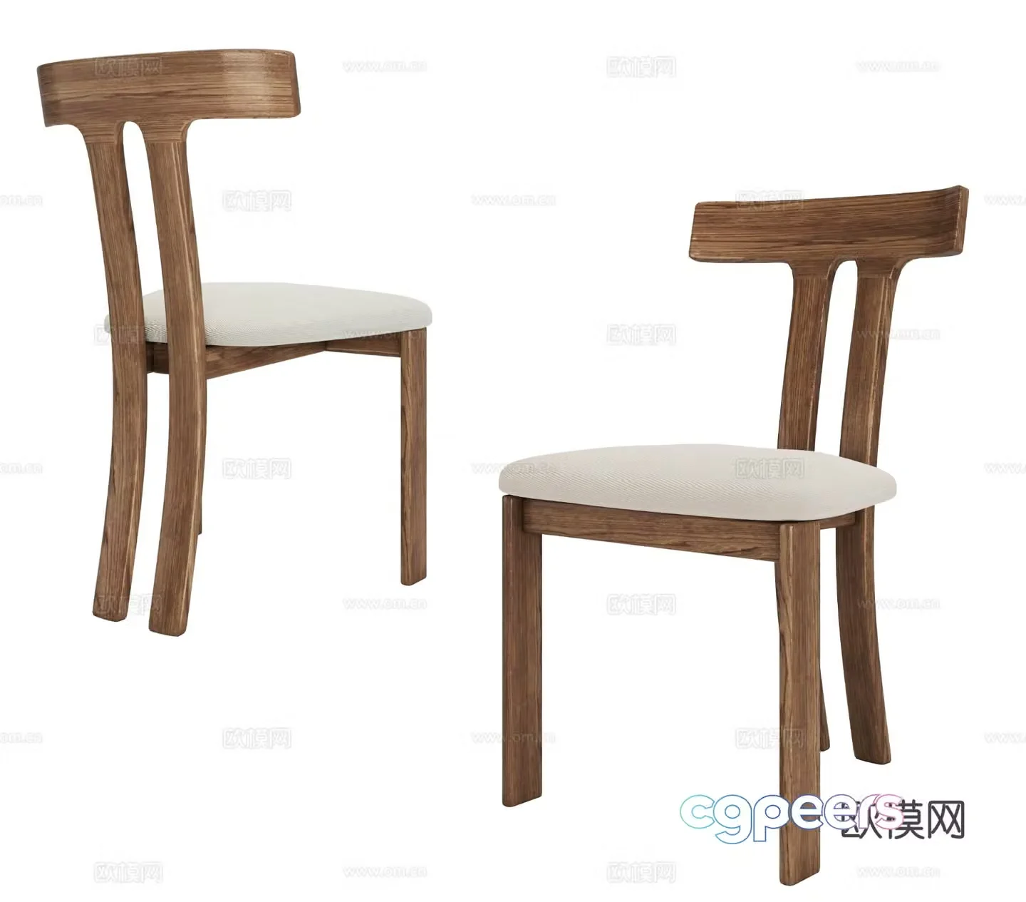 Medieval style chair dining chair single chair 3d model