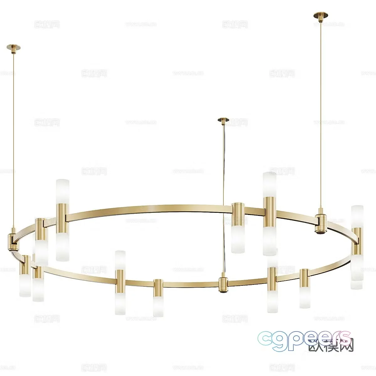 Modern light luxury round decorative chandeliers 3D model
