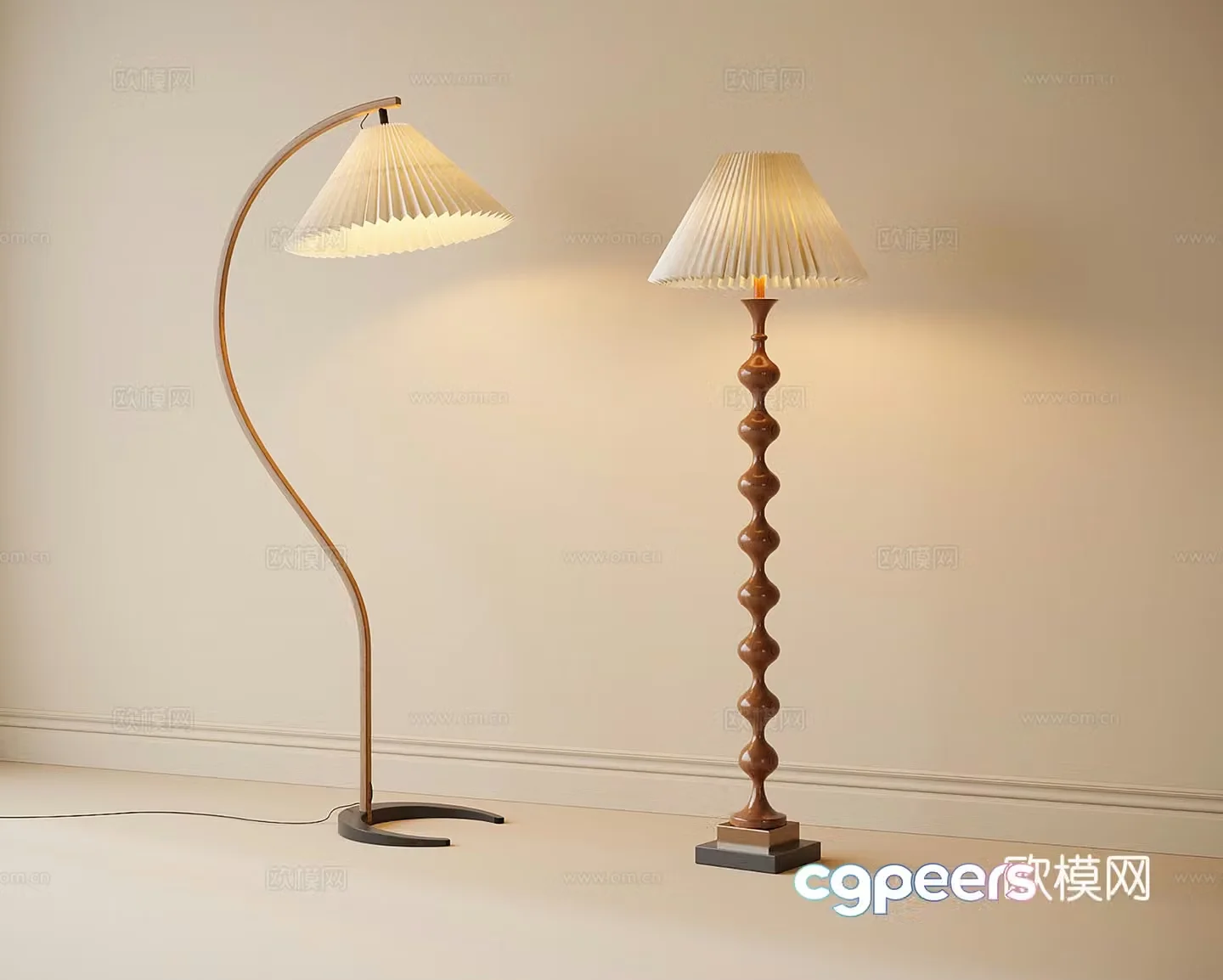 Medieval style floor lamp 3d model