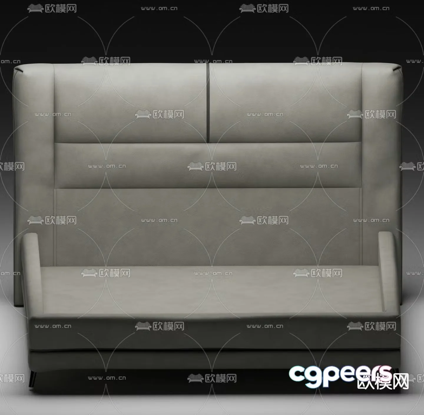Leather double bed 3d model