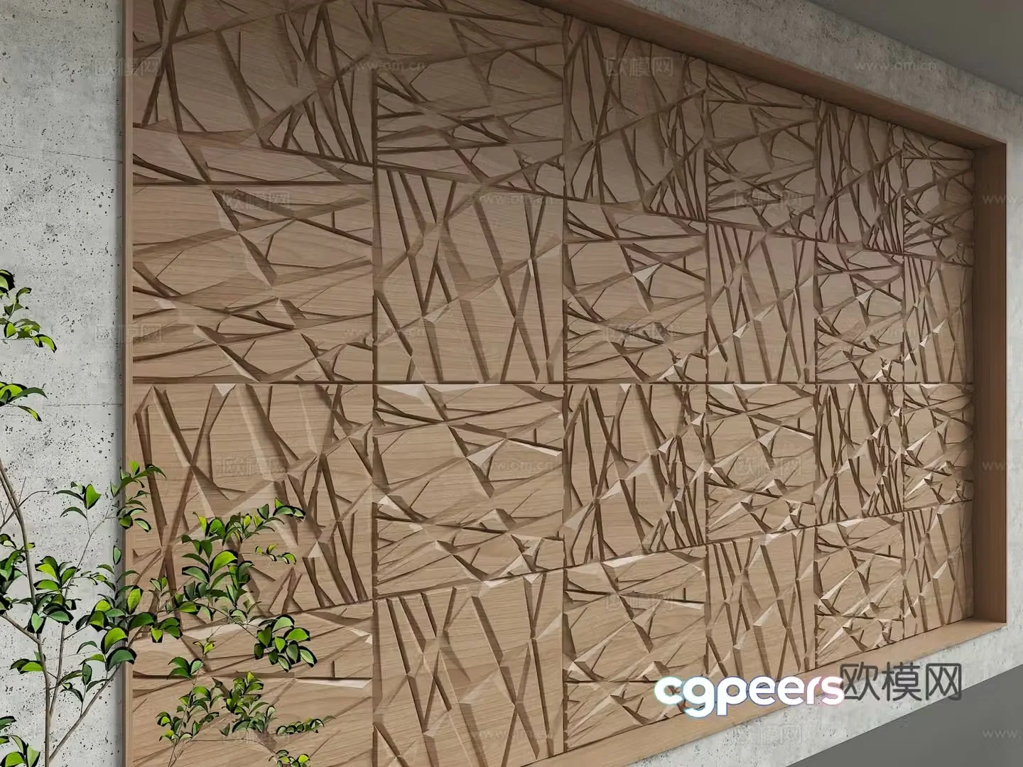 Modern background wall 3d model