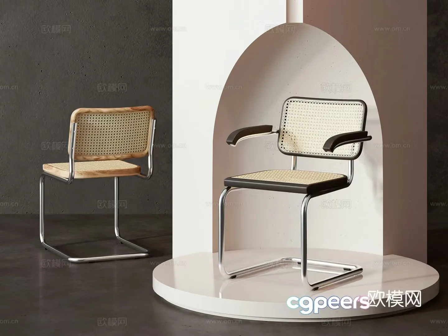 Modern single chair dining chair 3d model