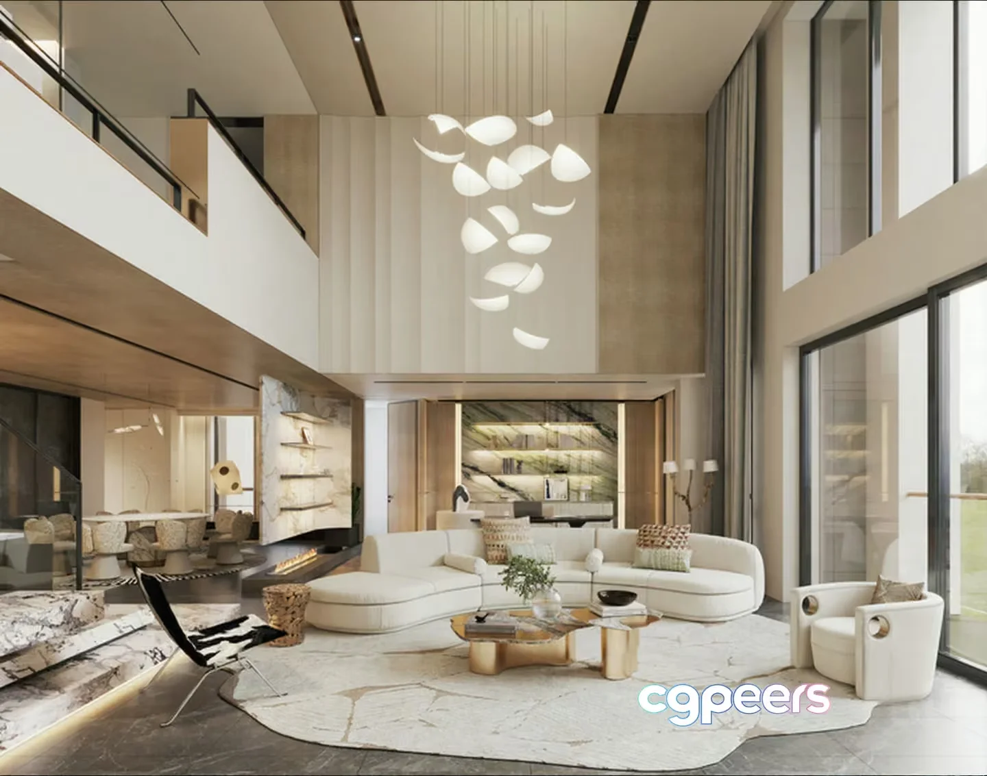 Modern Living Room 3D Model – 1419 – CORONA Render