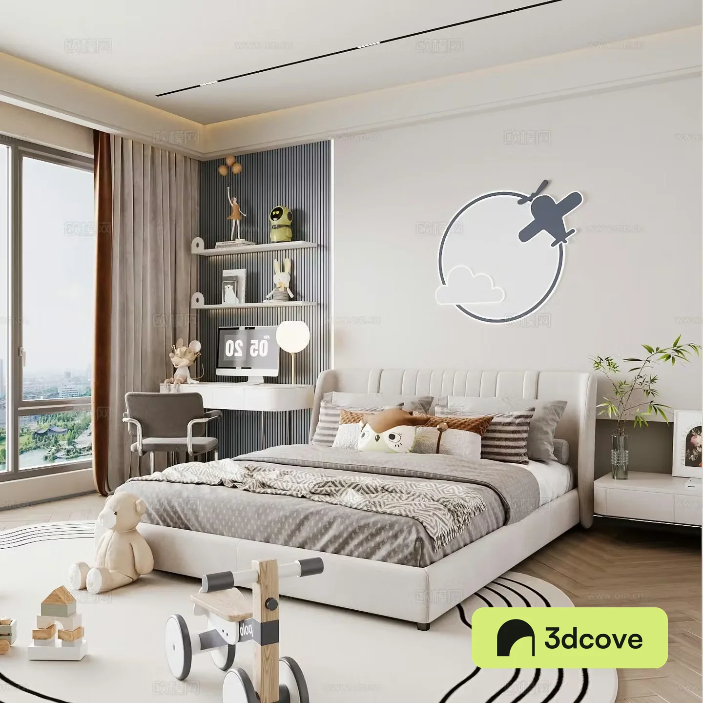 Modern children’s room boy’s room girl’s room children’s bed children’s wardrobe children’s desk