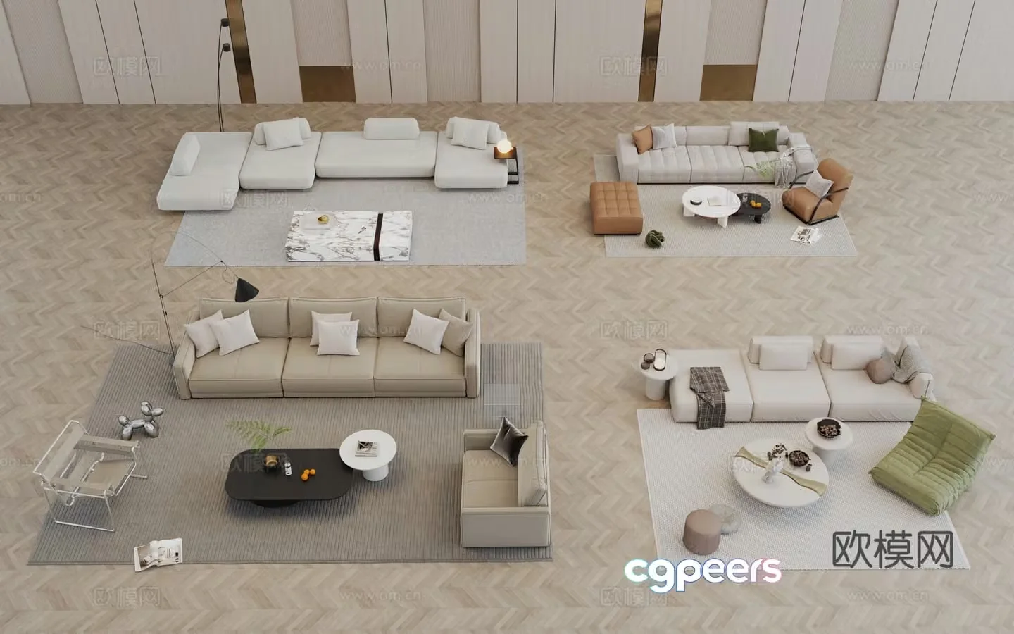 Modern sofa combination 3d model