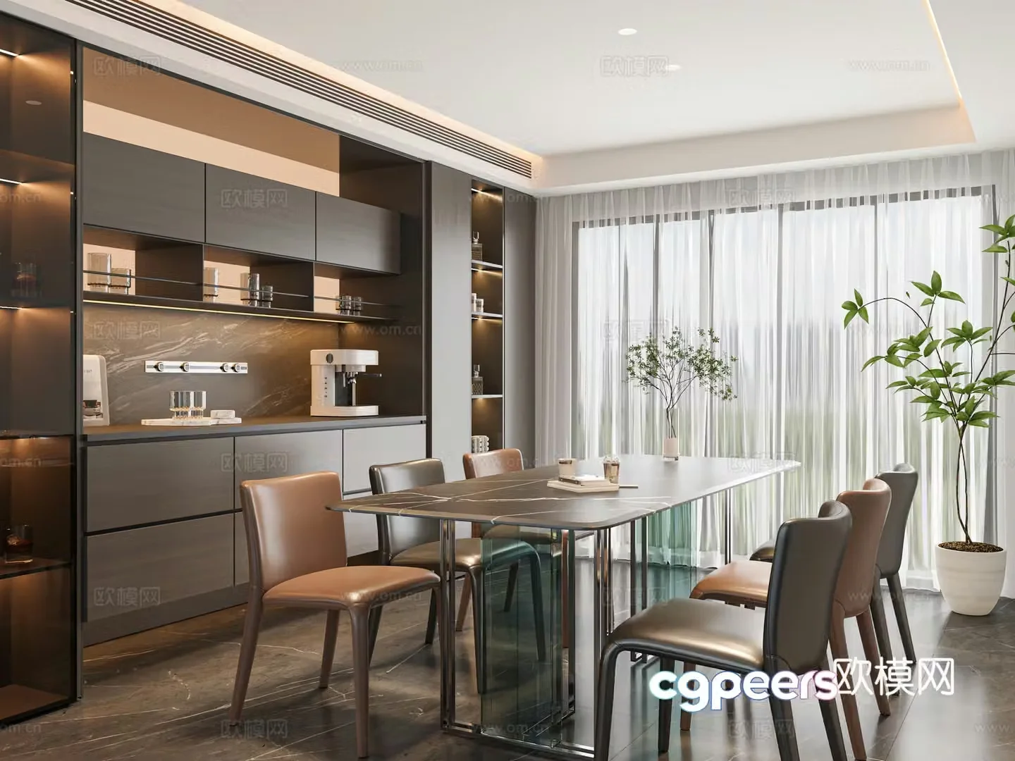 Italian home restaurant 3d model