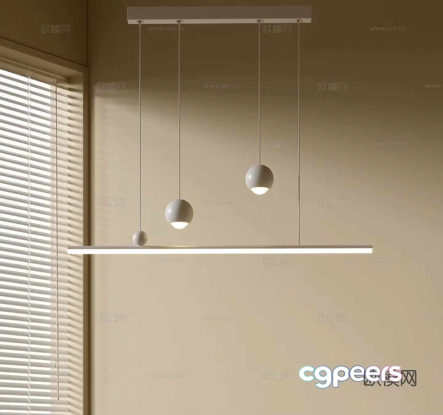 Modern simple chandeliers Nordic style chandeliers Mediterranean style chandeliers Study lamp combination Restaurant lamp 3D model