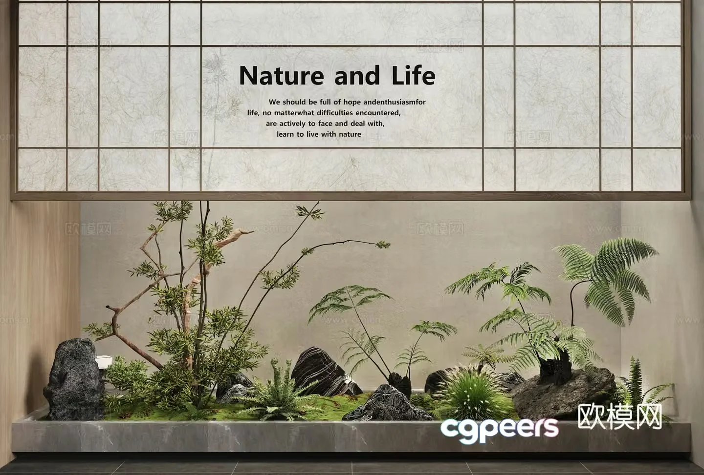 Modern interior landscape courtyard landscape landscape landscaping plant landscape landscape sketch DuPont 3D model