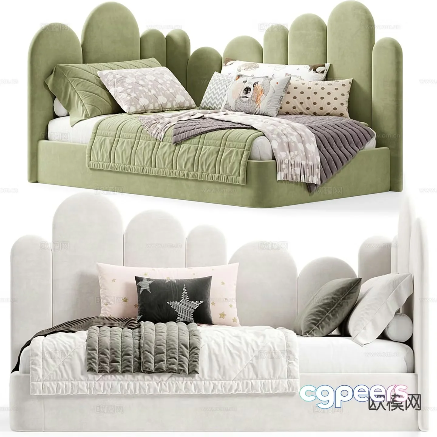 Modern children’s bed sofa bed 3d model