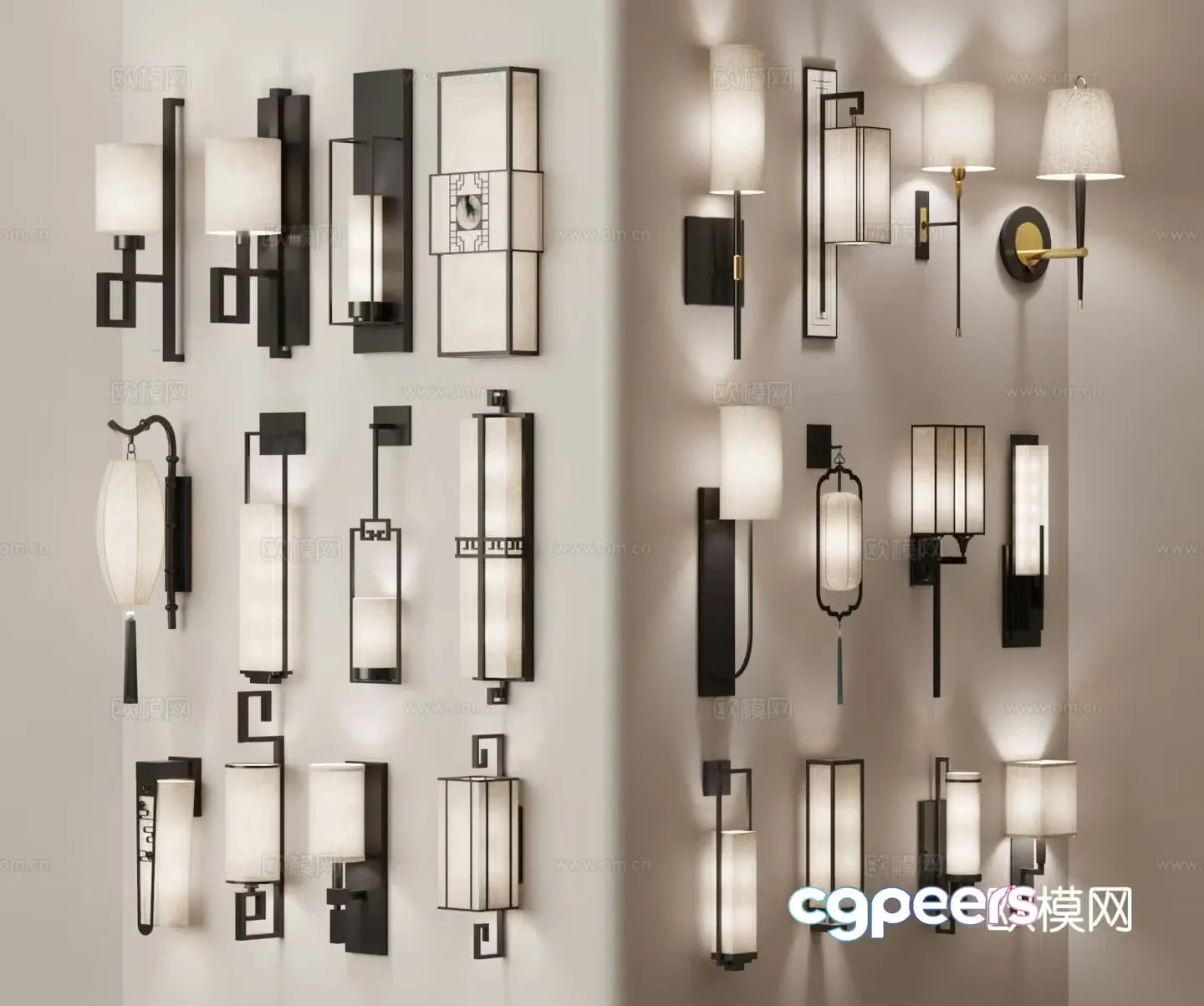 Chinese wall lamp Zen wall lamp 3D model