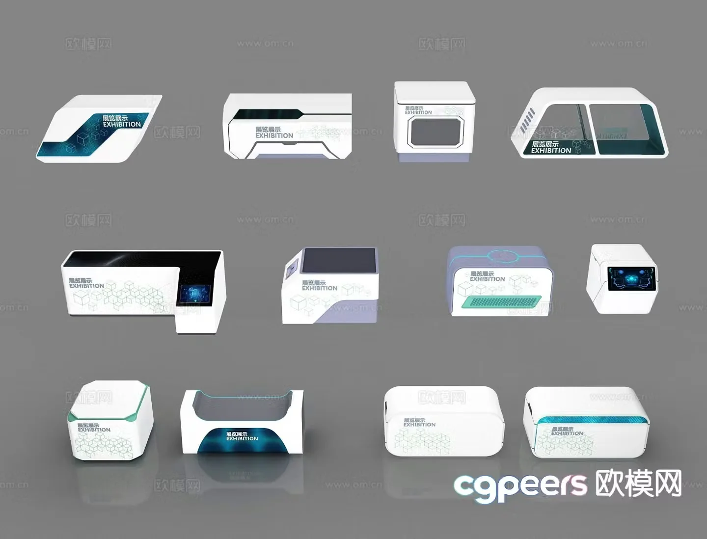 Modern display stand 3d model