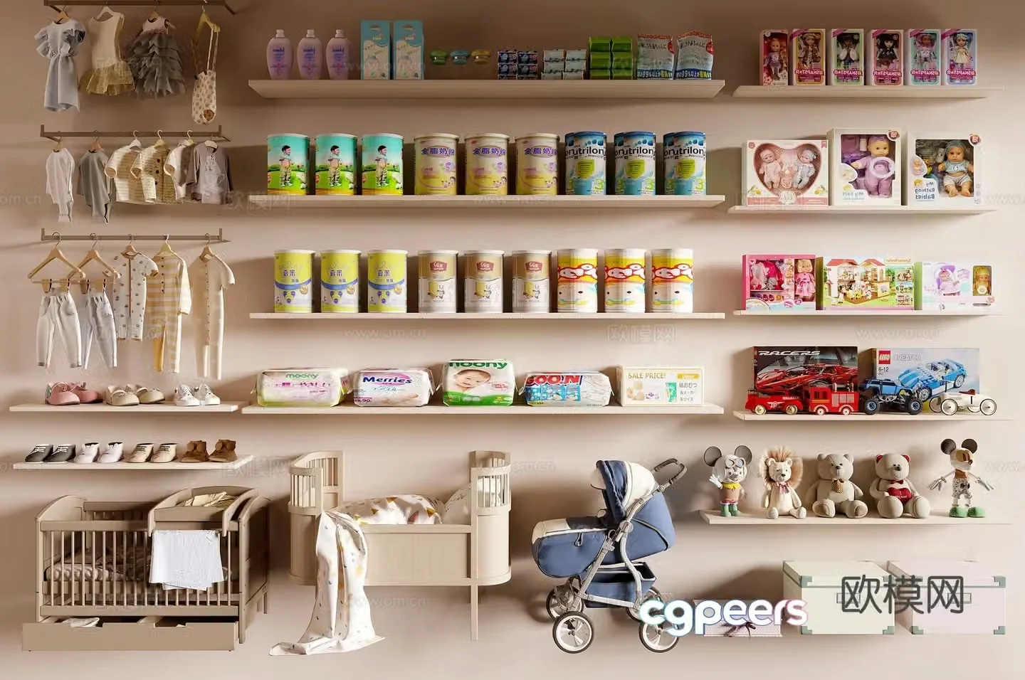 Baby products children’s products 3d model