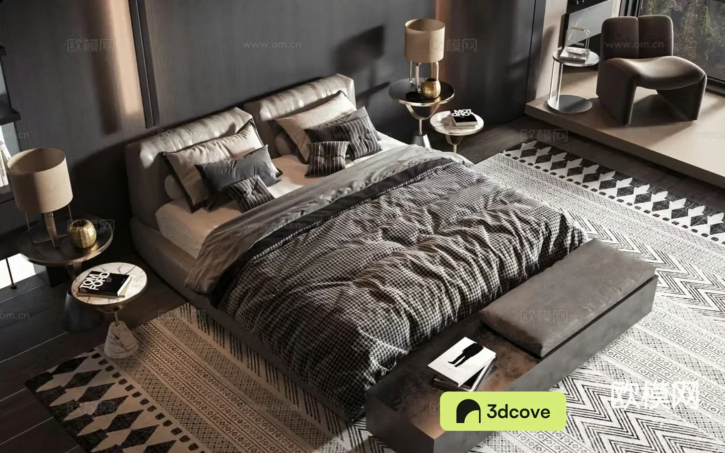 Modern double bed commercial bed