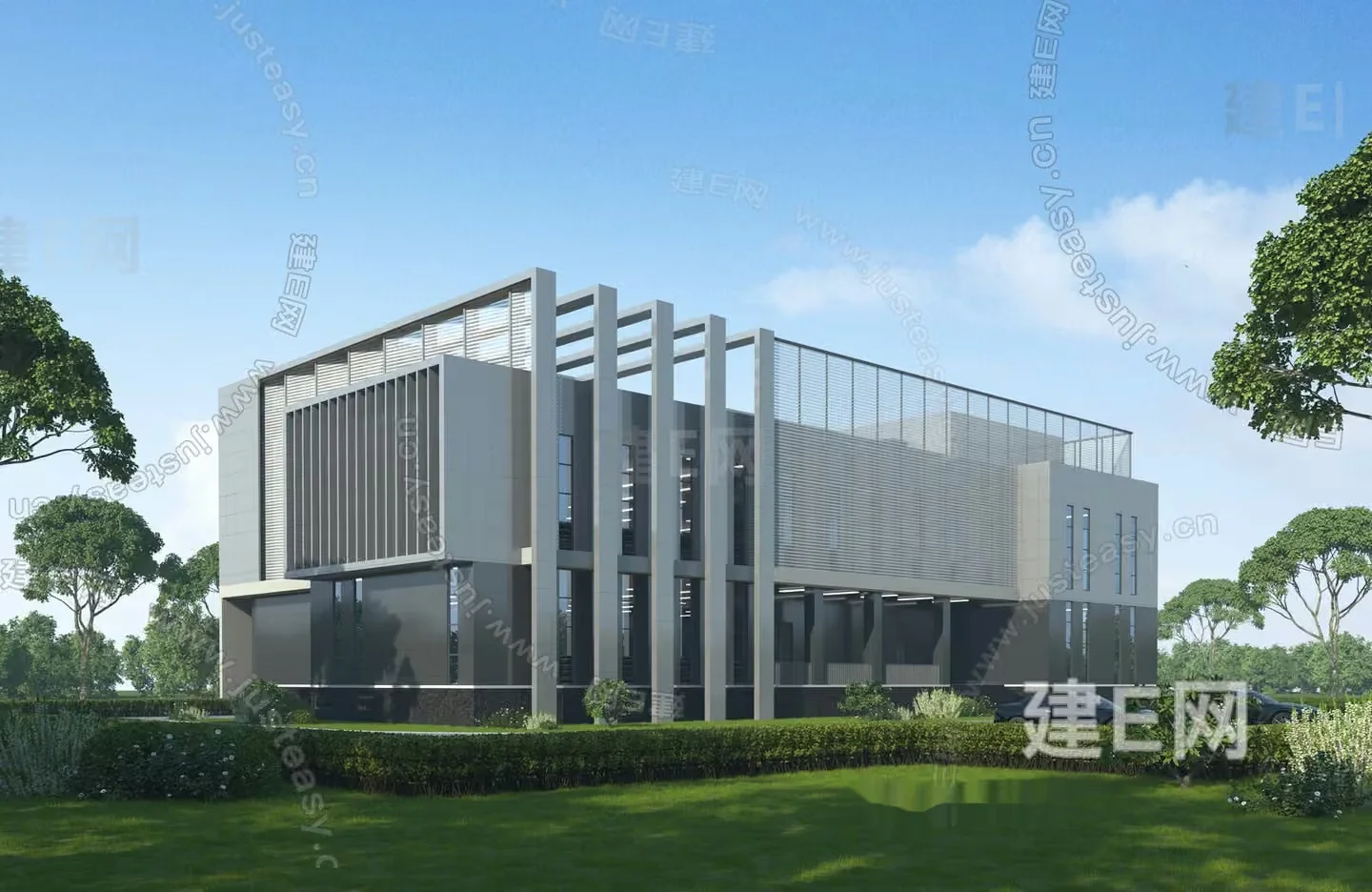 Modern Office Building 3D Model – 6813 – VRAY Render