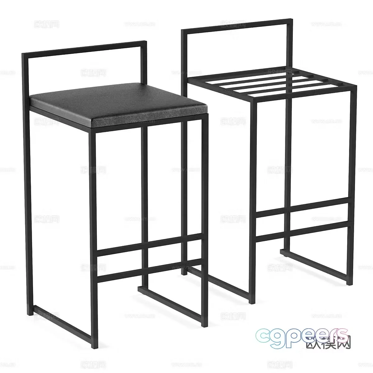 New Chinese metal bar chair 3D model