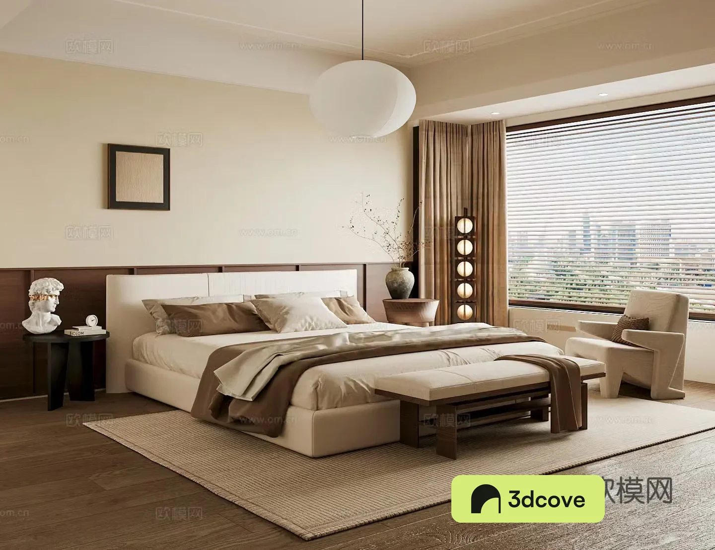 Wasabi Middle Ages Home Bedroom Wasabi Wind Bedroom Secondary Bedroom Master Bedroom Bathroom Window Bedroom 3D Model