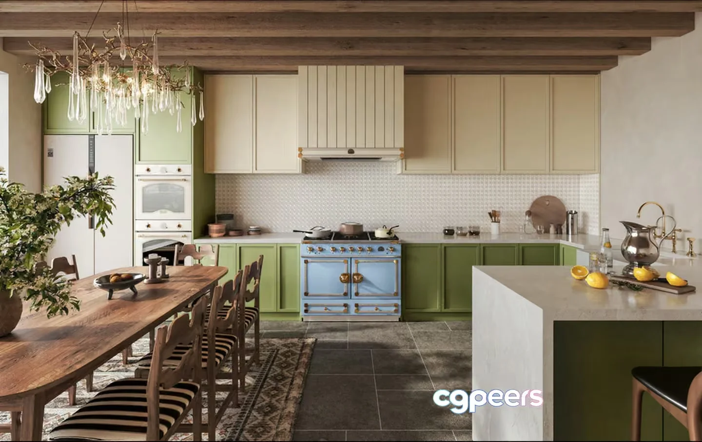 Modern Kitchen Island 3D Model – 4756 – CORONA Render