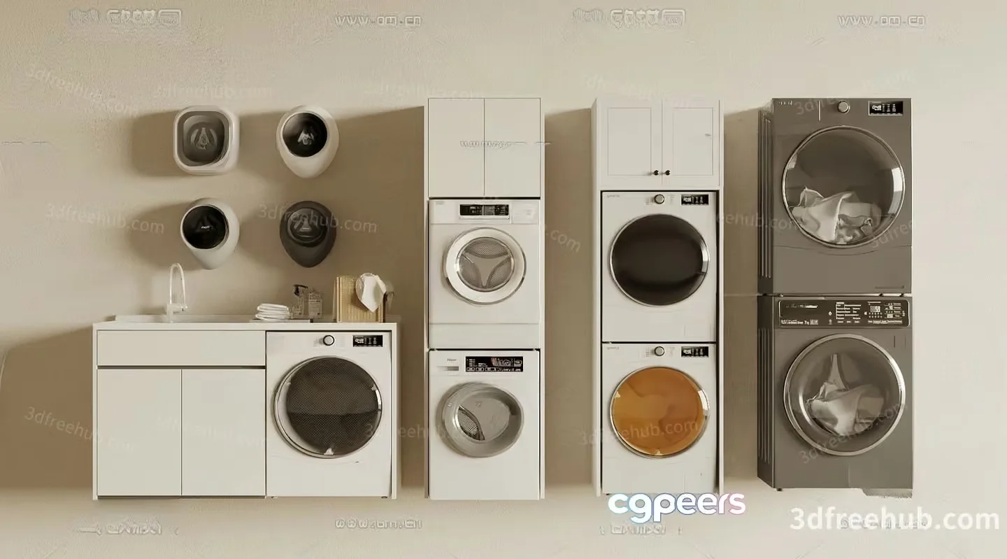 Modern Laundry Room 3D Model – 18542 – VRAY Render
