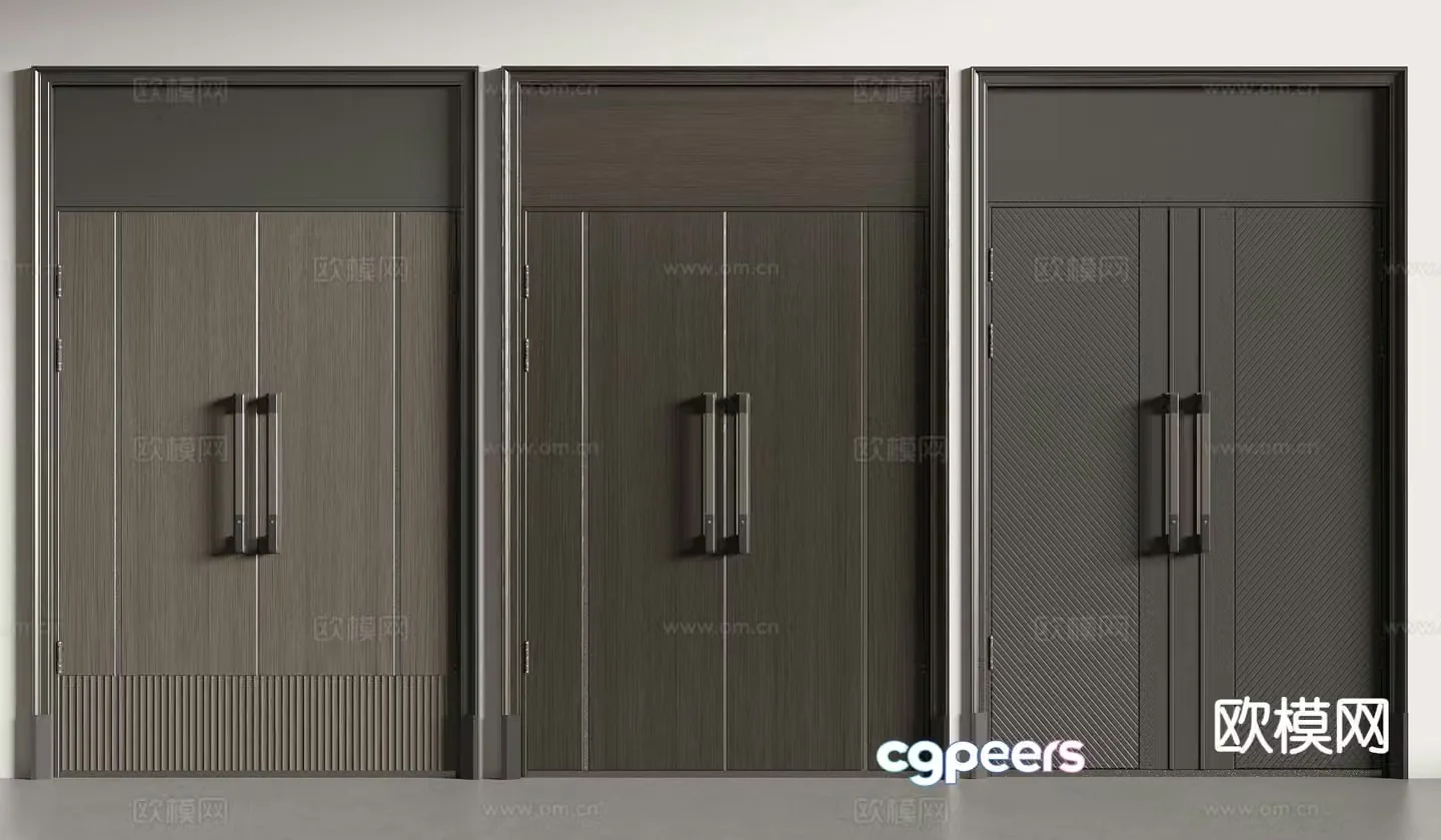 Modern double-opening door entrance door open ceiling door 3D model