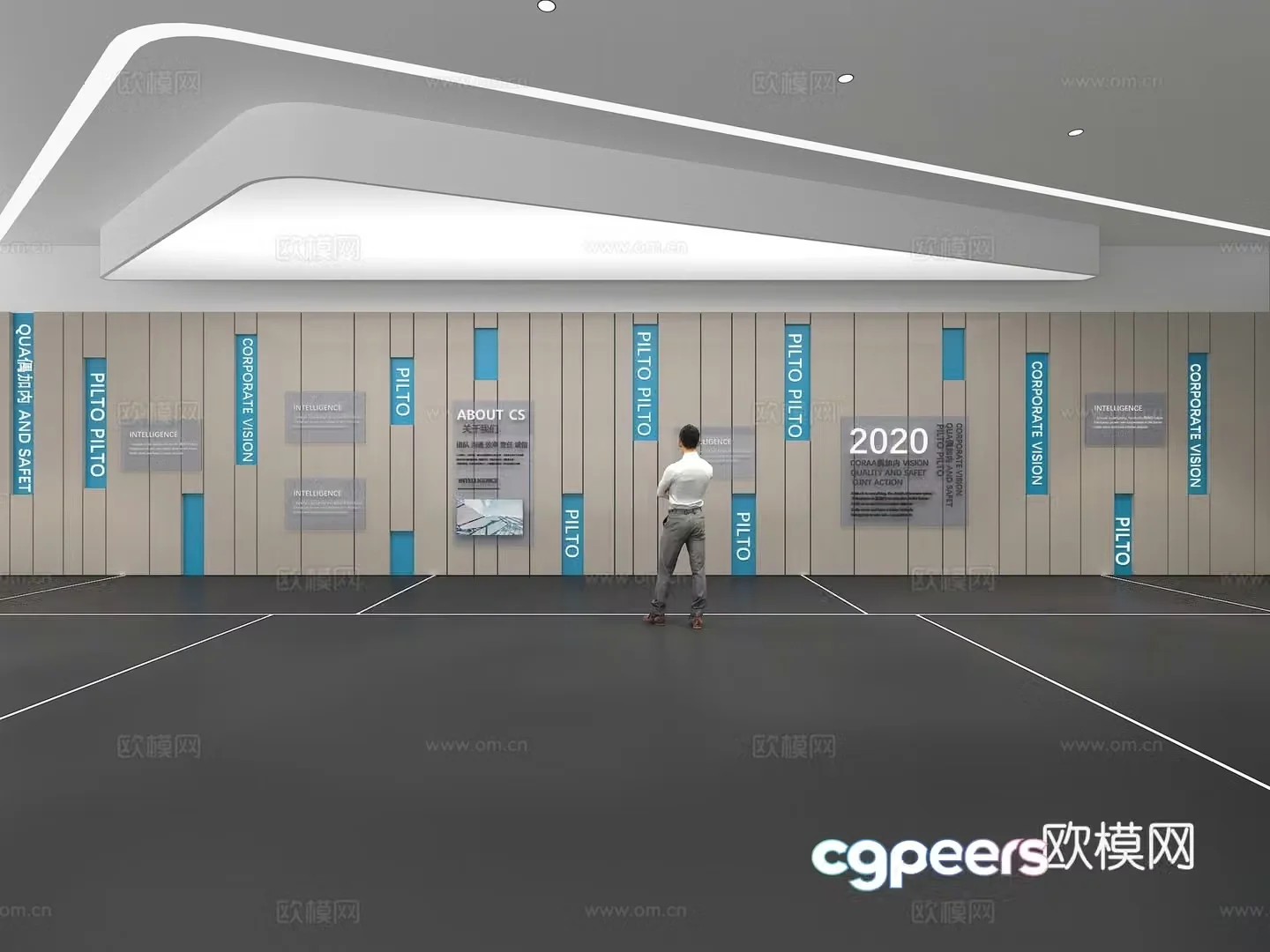 Cultural wall Corporate culture wall Display wall Theme wall Exhibition hall Campus culture Corridor 3D model