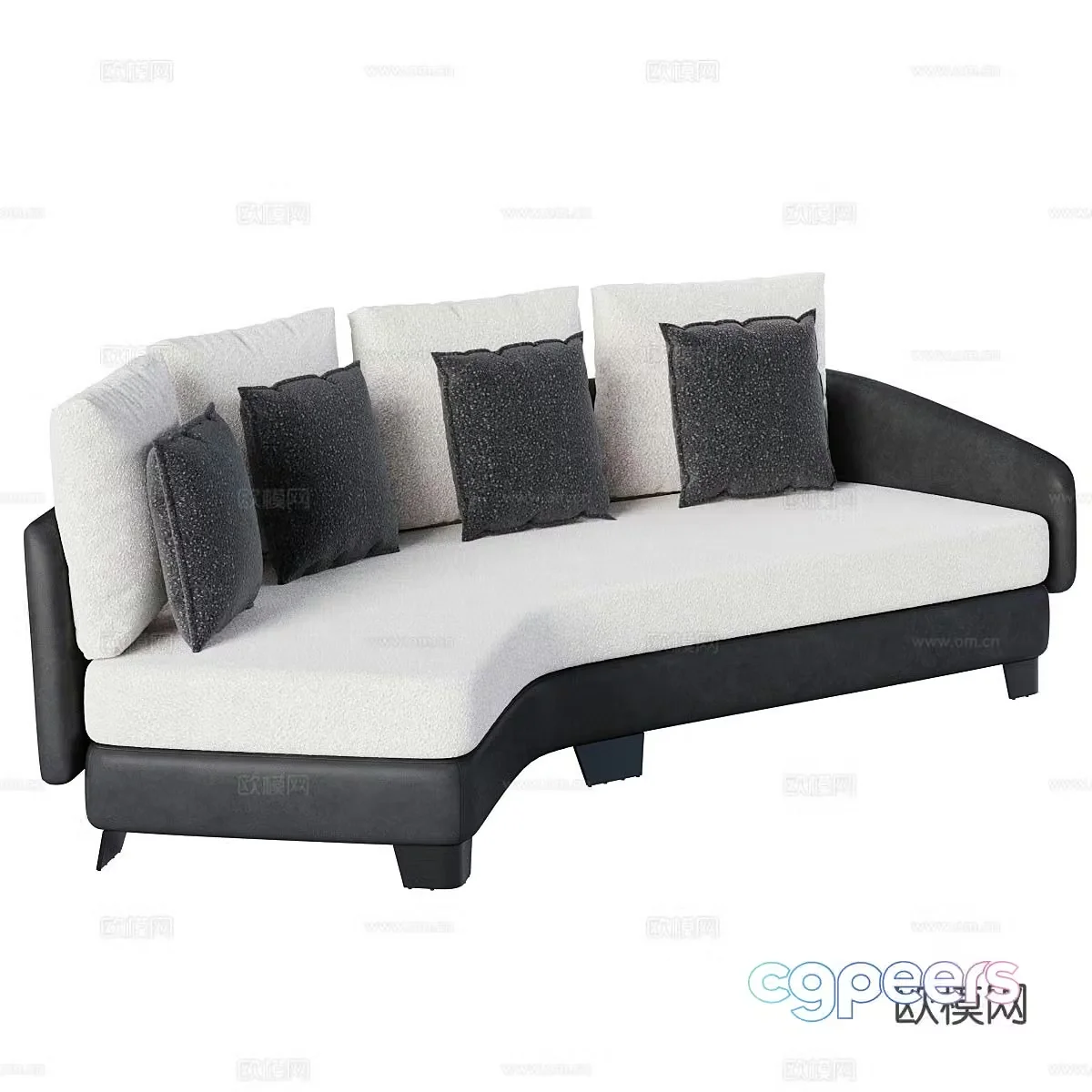 Special shaped sofa curved sofa 3d model