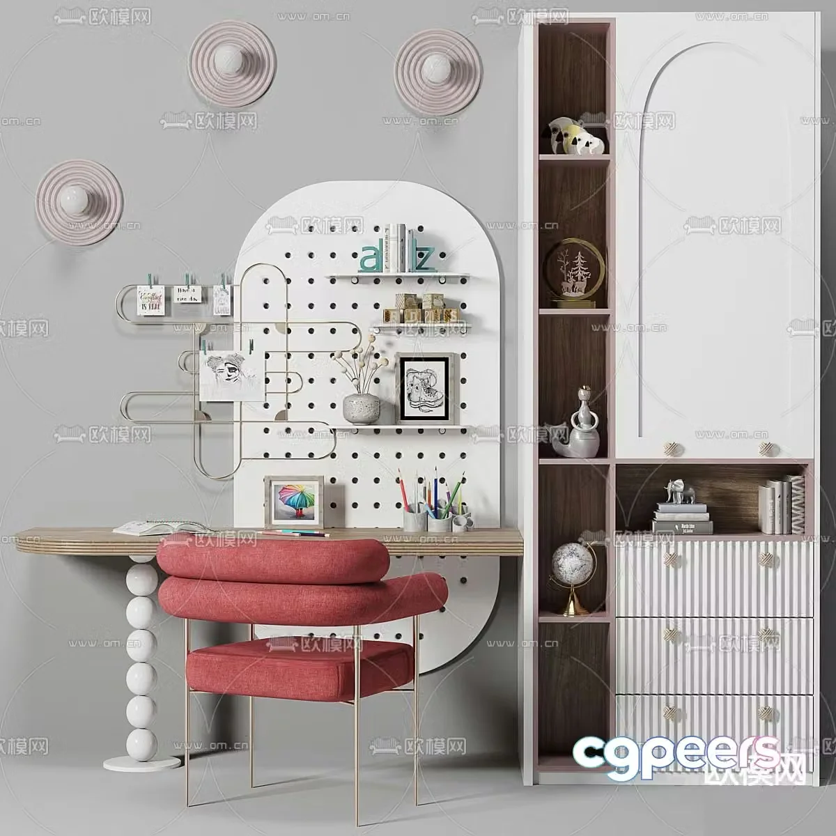 Children’s desk chair 3d model
