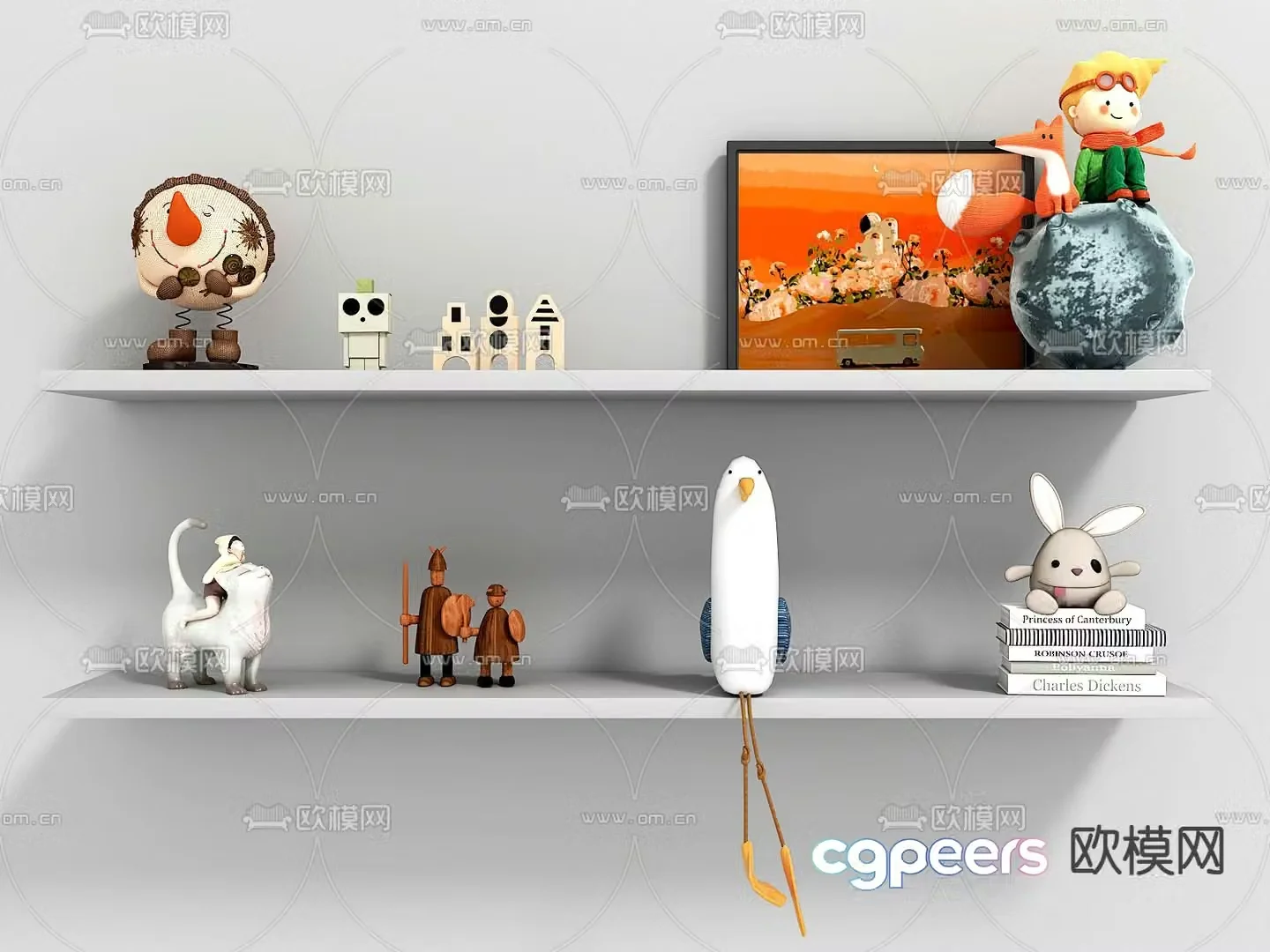 Modern children’s toys books 3d model
