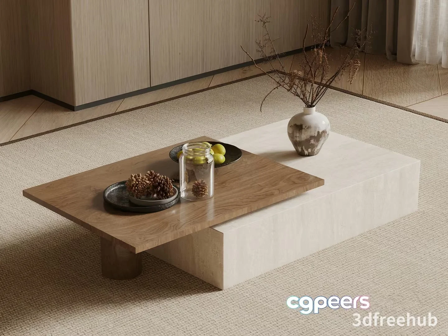 Modern Living Room 3D Model – 19398 – VRAY Render
