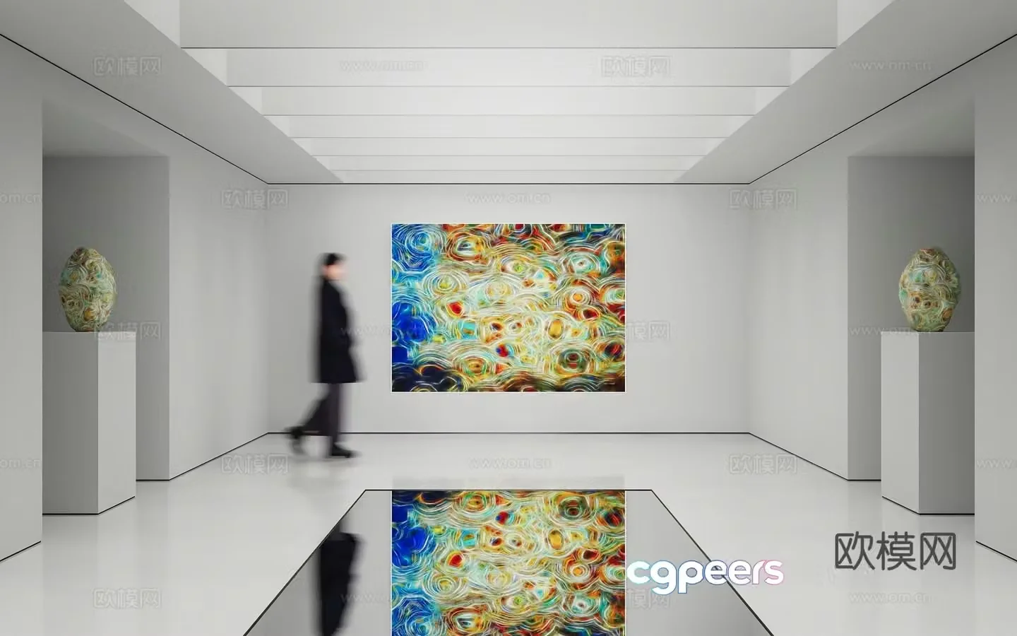 Modern abstract painting Decorative painting Art hanging painting 3d model