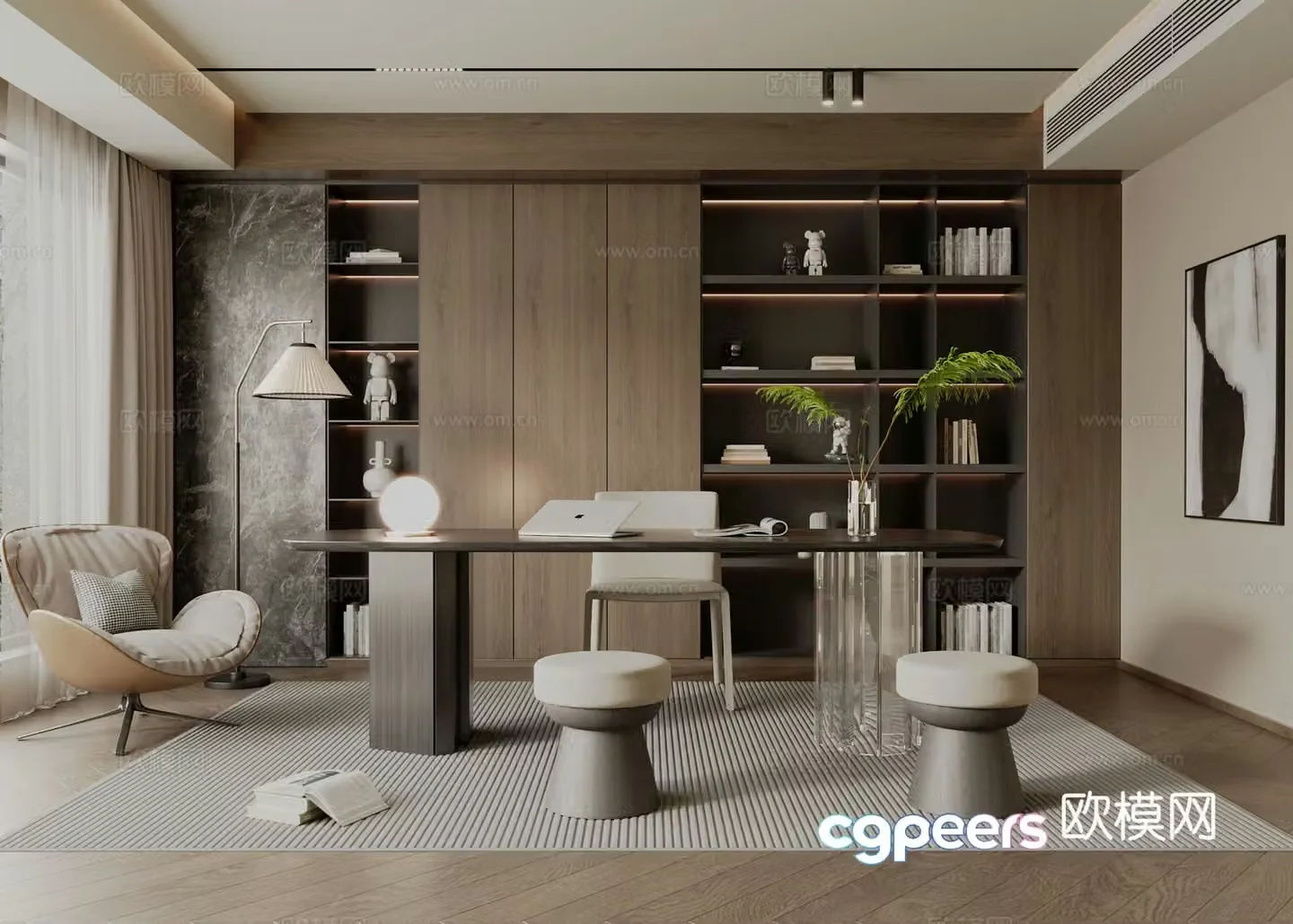 Modern Italian study 3D model